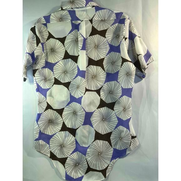 Vintage Marlboro White Brown Purple Spiral printed Short Sleeve Shirt  Large EC - Picture 2 of 7
